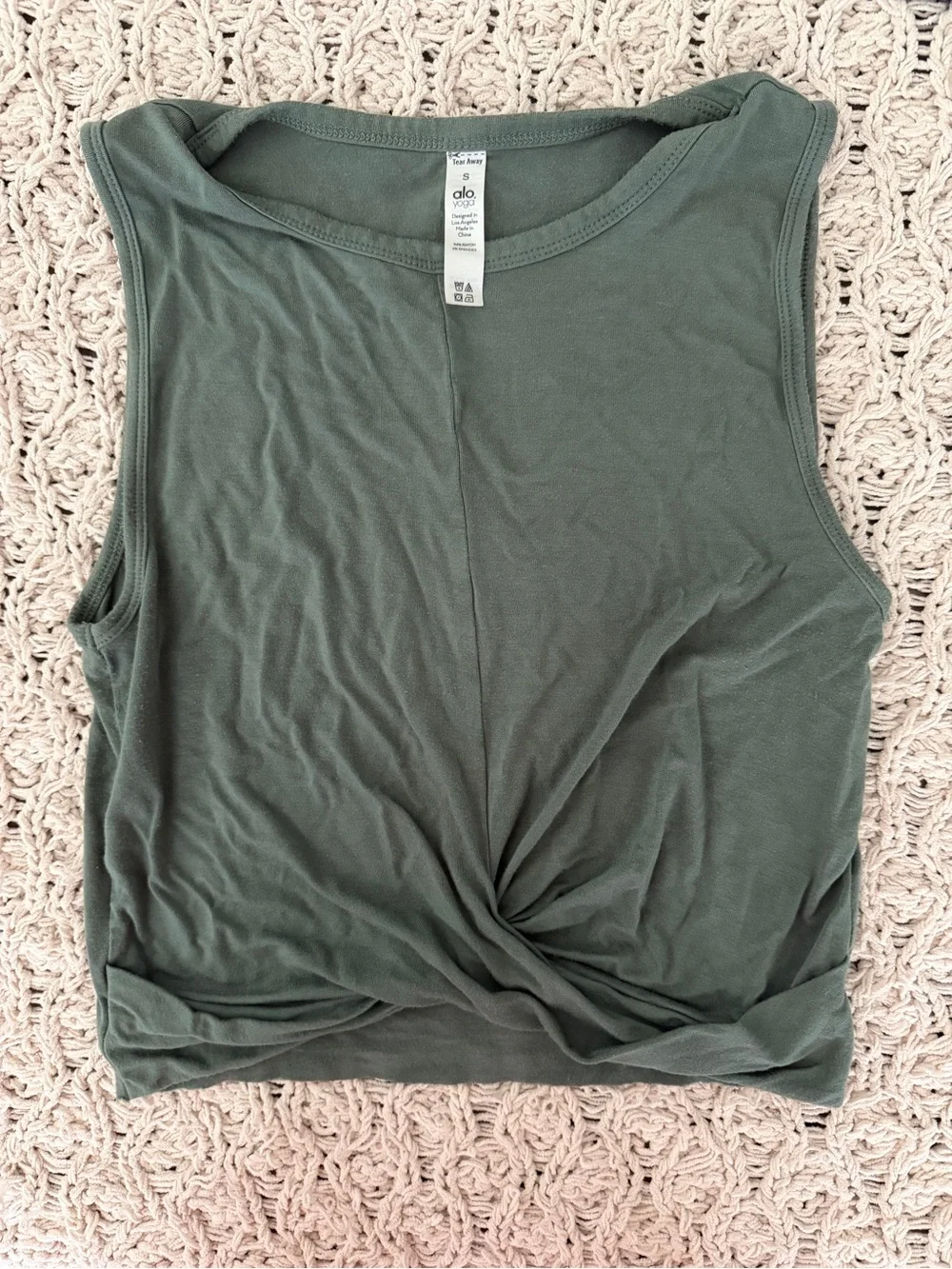 ALO Yoga Twist-Front Tank Top - Olive